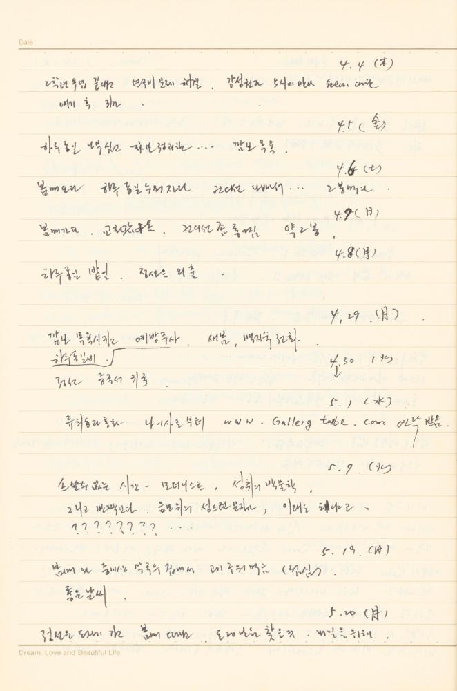 1997년부터 2003년까지 작성한 노트