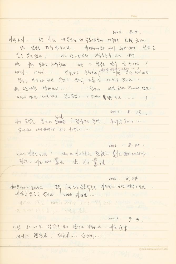 1997년부터 2003년까지 작성한 노트