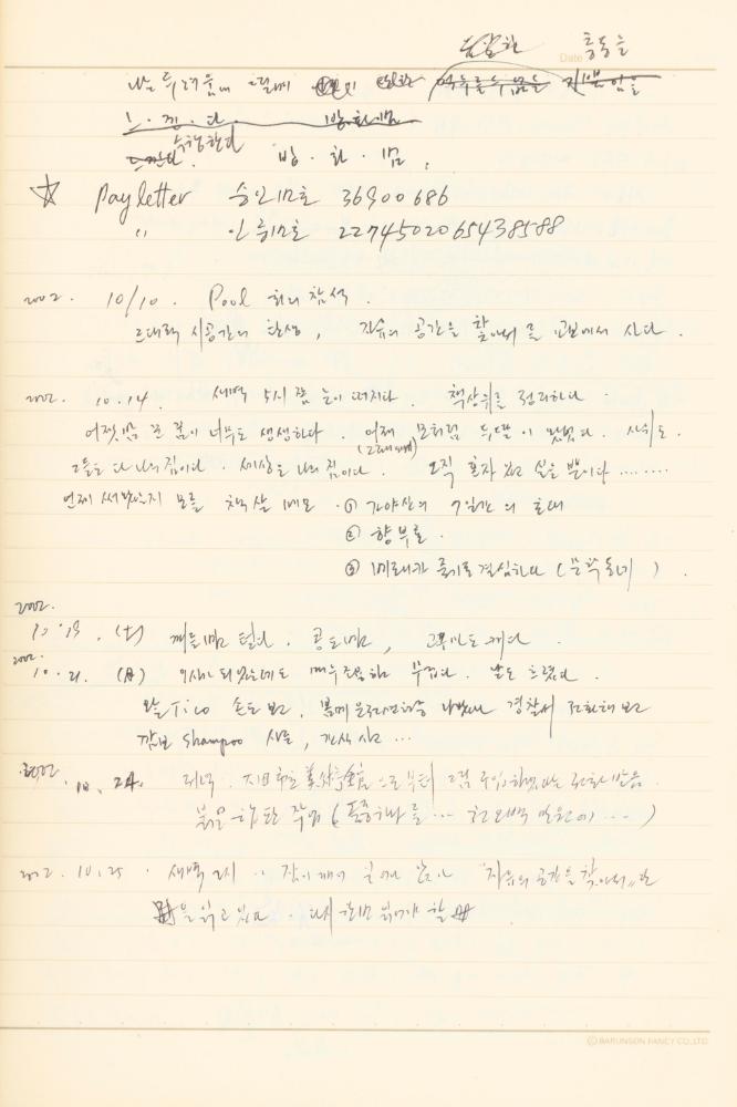 1997년부터 2003년까지 작성한 노트