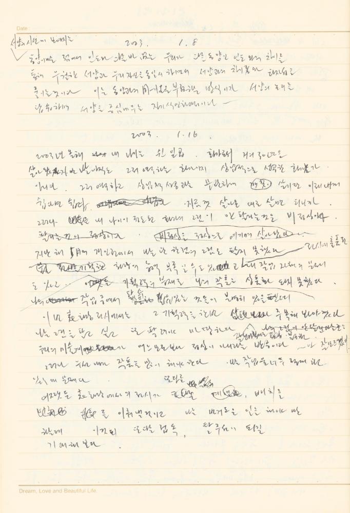 1997년부터 2003년까지 작성한 노트