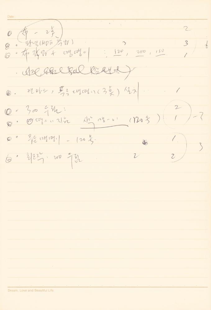 1997년부터 2003년까지 작성한 노트