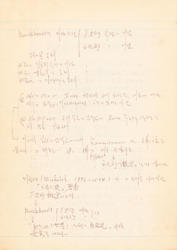 1978년 '르네상스(Renaissance) 미술(美術)과 사상(思想)' 노트 4