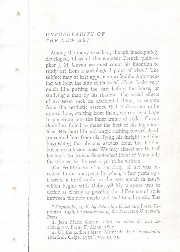 『The Dehumanization of Art』 2
