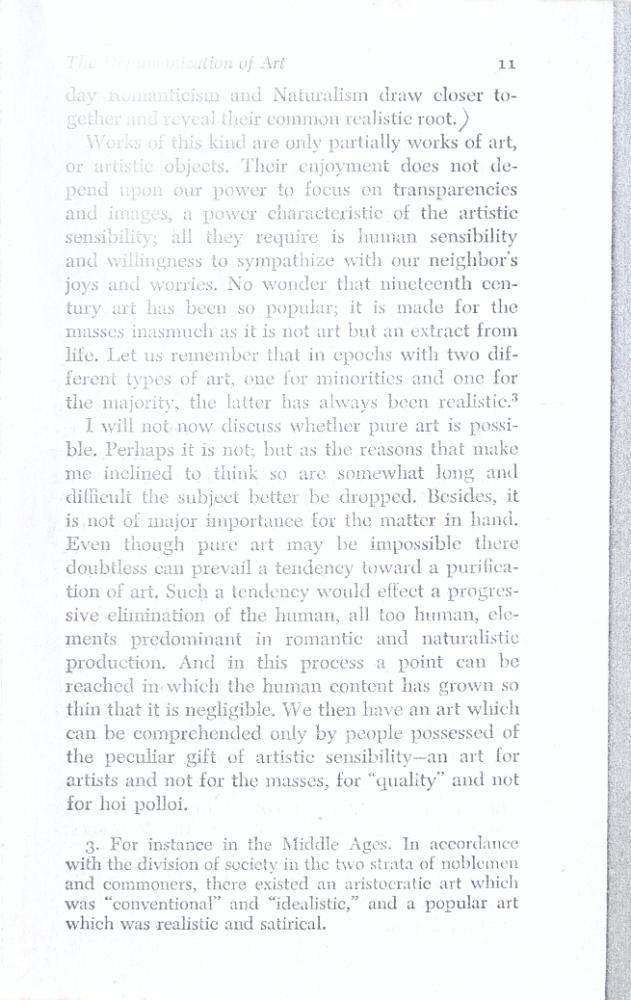 『The Dehumanization of Art』