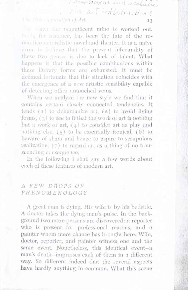 『The Dehumanization of Art』