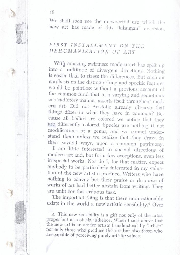 『The Dehumanization of Art』
