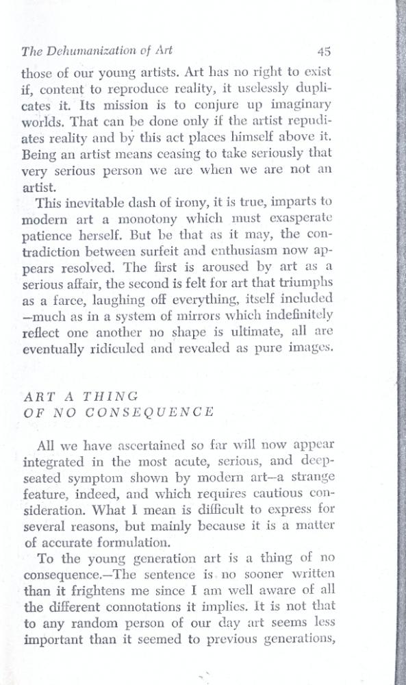 『The Dehumanization of Art』