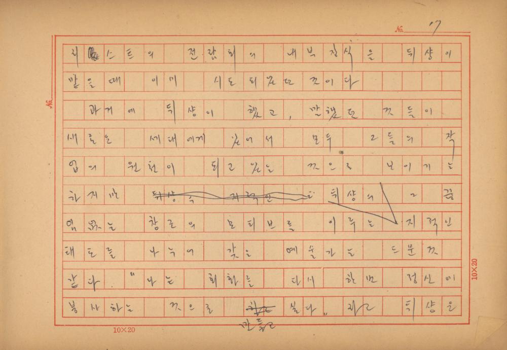 「마르셀 뒤샹의 레디메이드에 관한 연구」 초안 육필원고