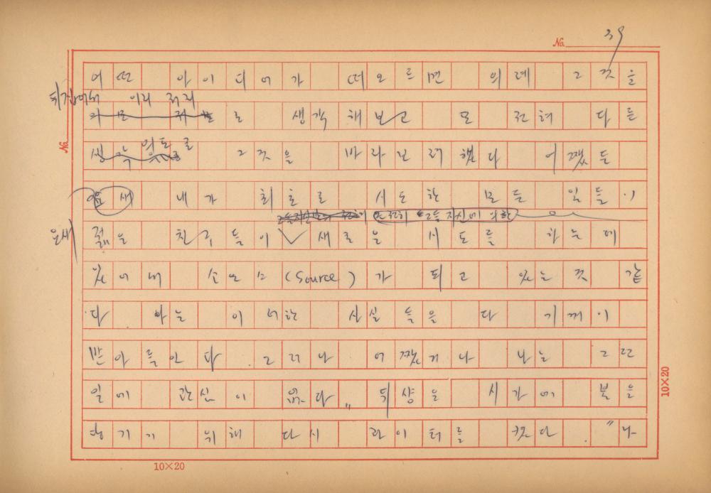 「마르셀 뒤샹의 레디메이드에 관한 연구」 초안 육필원고
