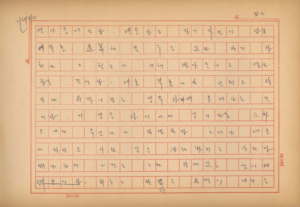 「마르셀 뒤샹의 레디메이드에 관한 연구」 초안 육필원고