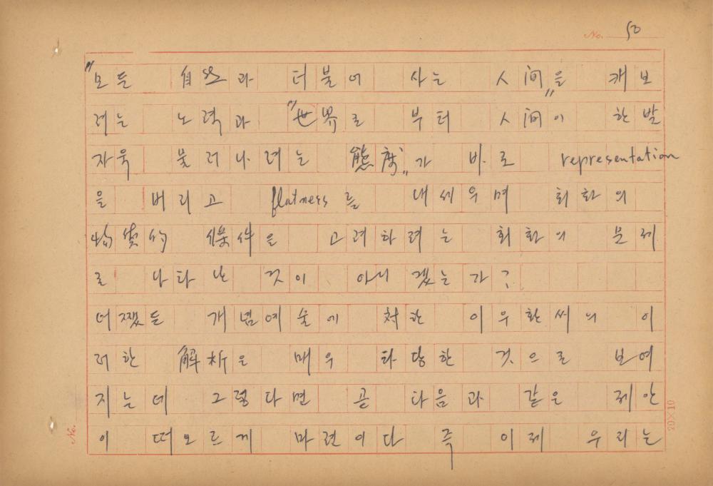 현대예술사상 특강(現代藝術思想 特講) 레포트 「現代藝術思想의 潮流와 그 展望(현대예술사상의 조류와 그 전망)」 육필원고