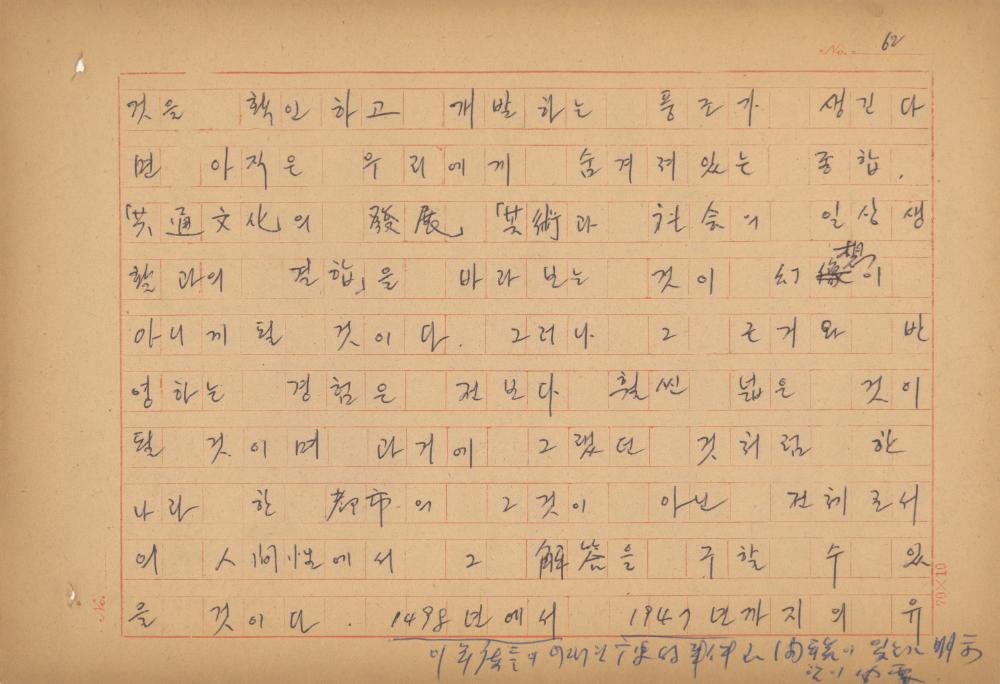 현대예술사상 특강(現代藝術思想 特講) 레포트 「現代藝術思想의 潮流와 그 展望(현대예술사상의 조류와 그 전망)」 육필원고