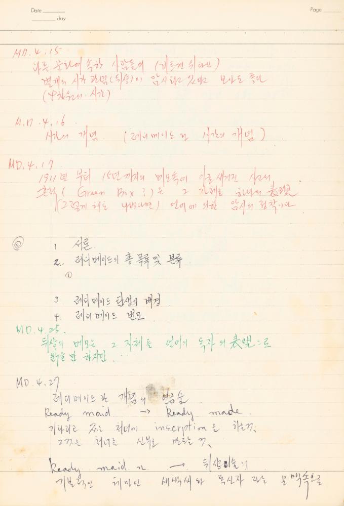 마르셀 뒤샹 관련 노트