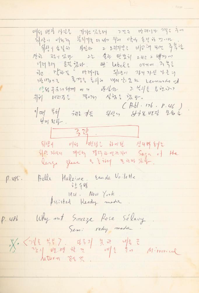 마르셀 뒤샹 관련 노트