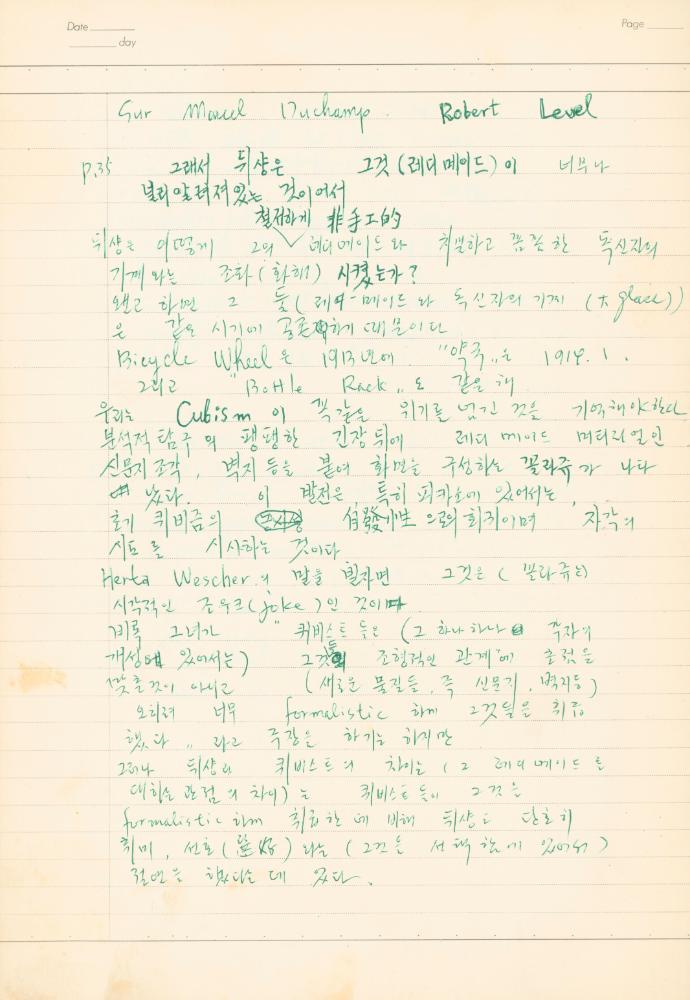 마르셀 뒤샹 관련 노트