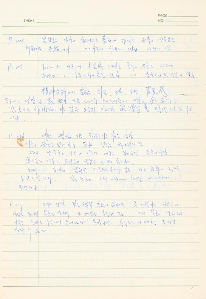 서양미술사 관련 1980년대 후반 1990년대 초 노트