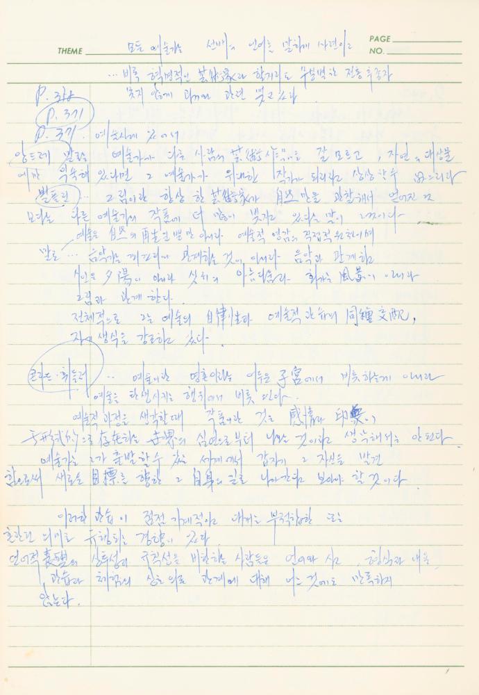 서양미술사 관련 1980년대 후반 1990년대 초 노트
