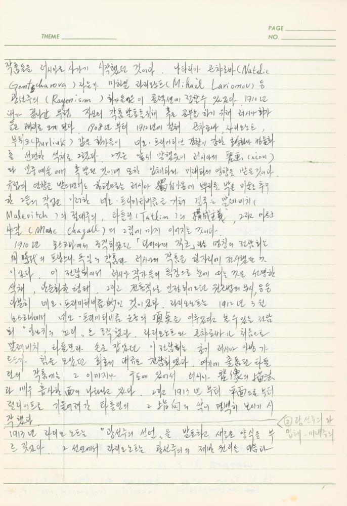 서양미술사 관련 1980년대 후반 1990년대 초 노트