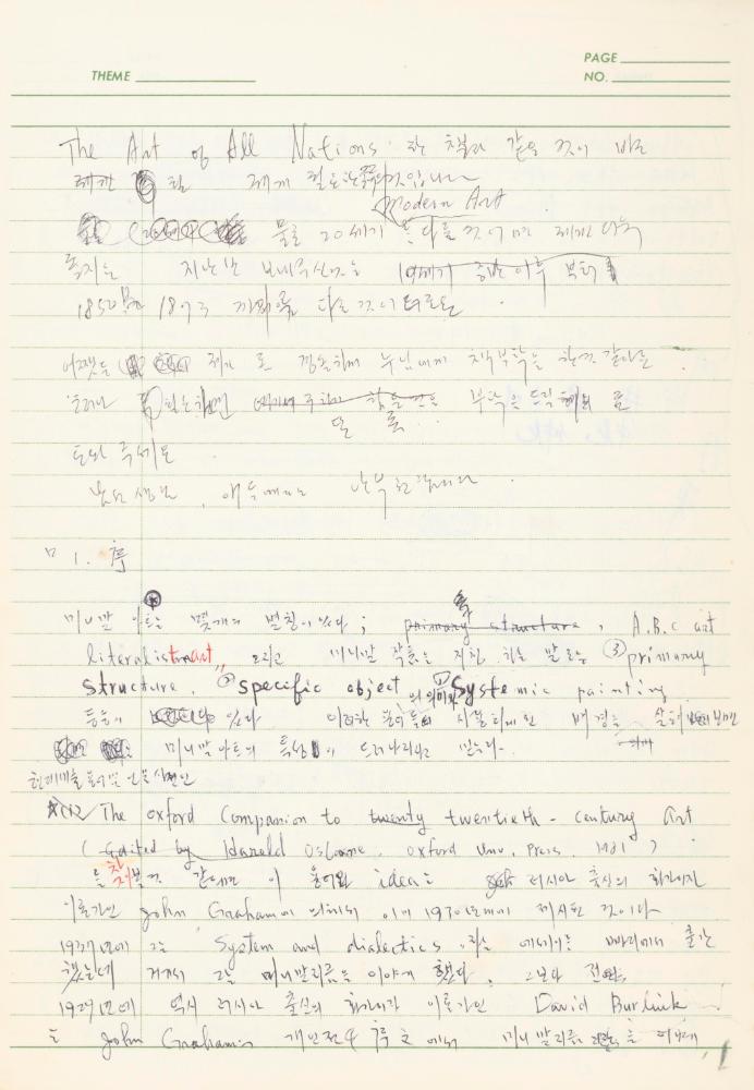 서양미술사 관련 1980년대 후반 1990년대 초 노트