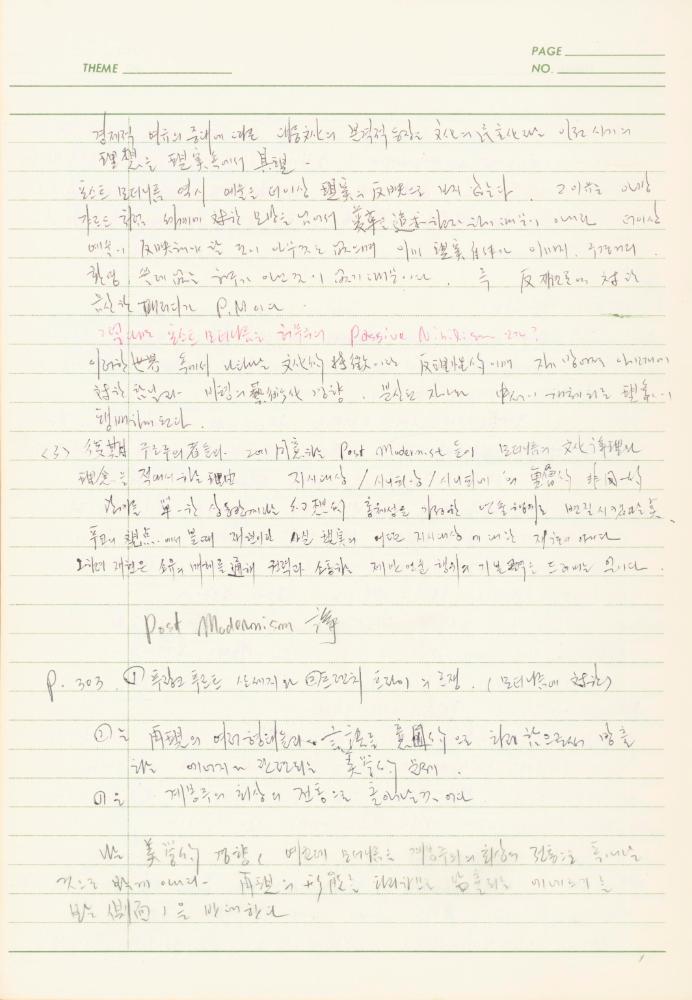서양미술사 관련 1980년대 후반 1990년대 초 노트