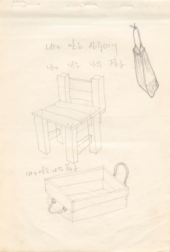〈평면 오브제〉 관련 내용이 포함된 1970년대 김용익 노트