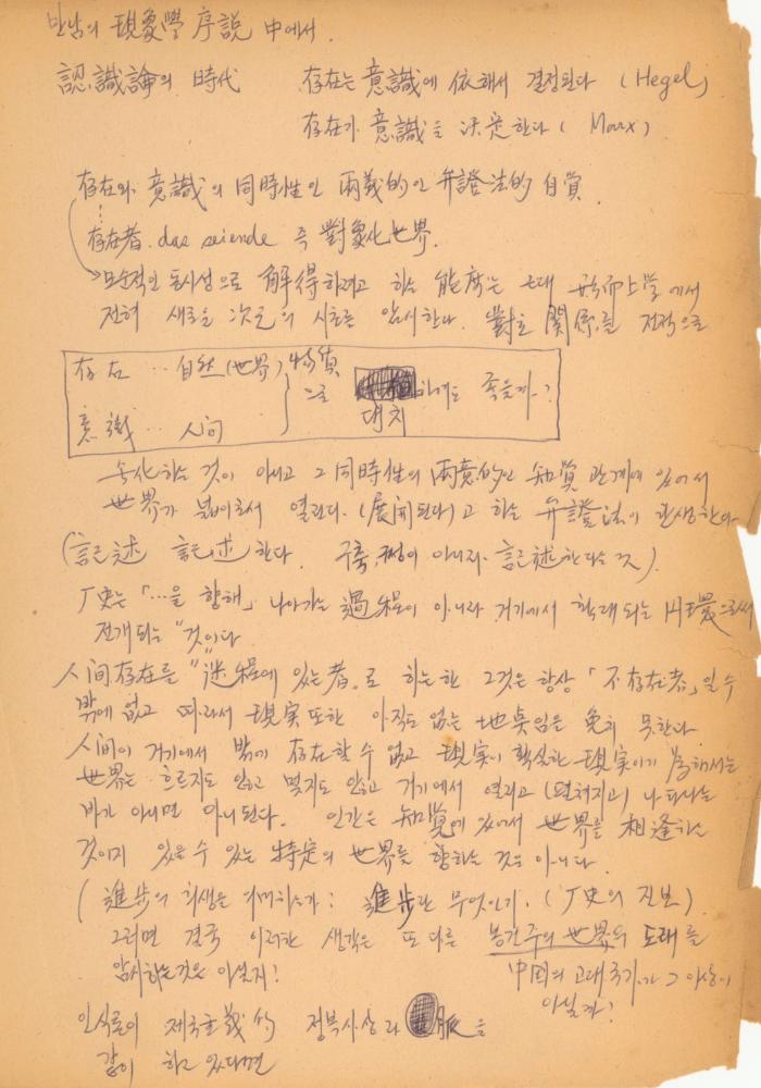 〈평면 오브제〉 관련 내용이 포함된 1970년대 후반 김용익 노트
