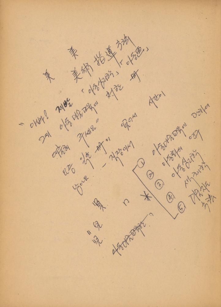 〈평면 오브제〉 관련 내용이 포함된 1970년대 후반 김용익 노트