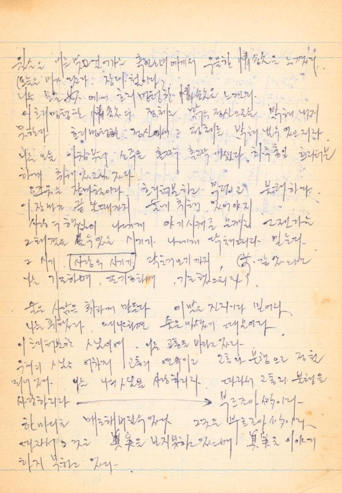 1973년경 작성한 노트