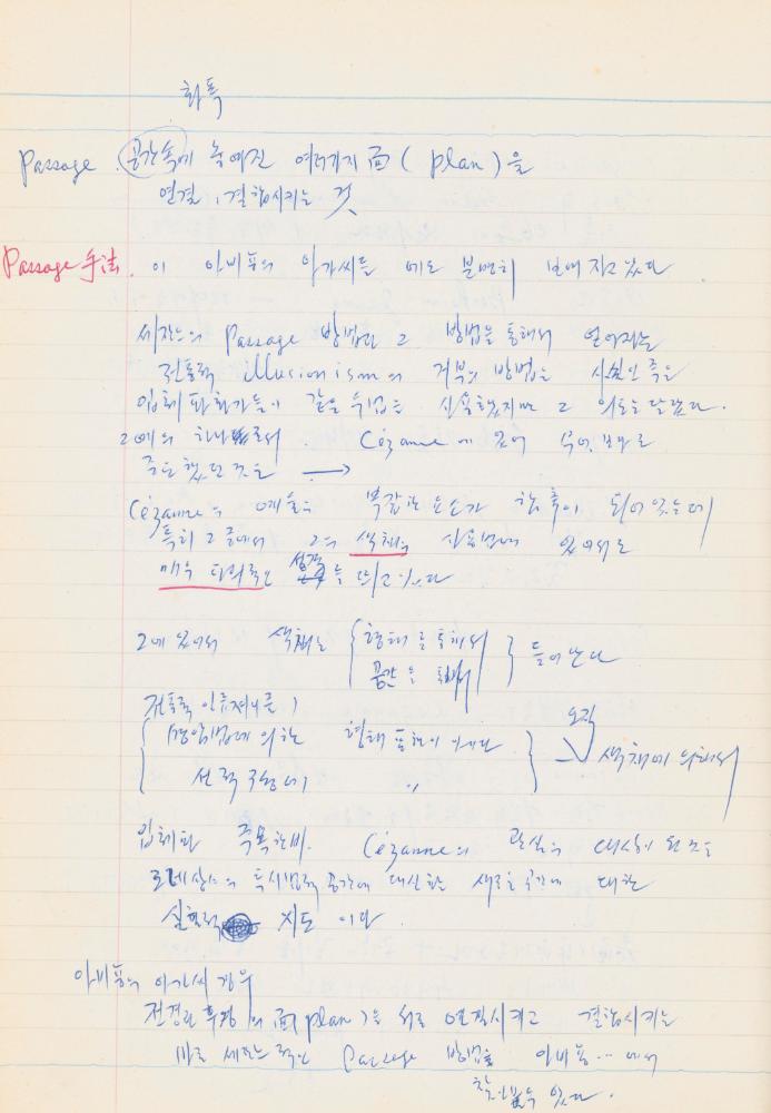1978년 서양근대미술사 관련 노트