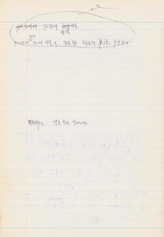1978년 서양근대미술사 관련 노트