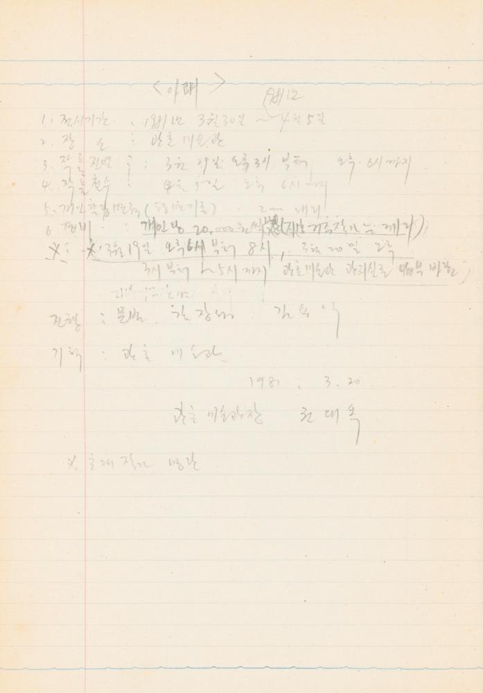 1978년 서양근대미술사 관련 노트