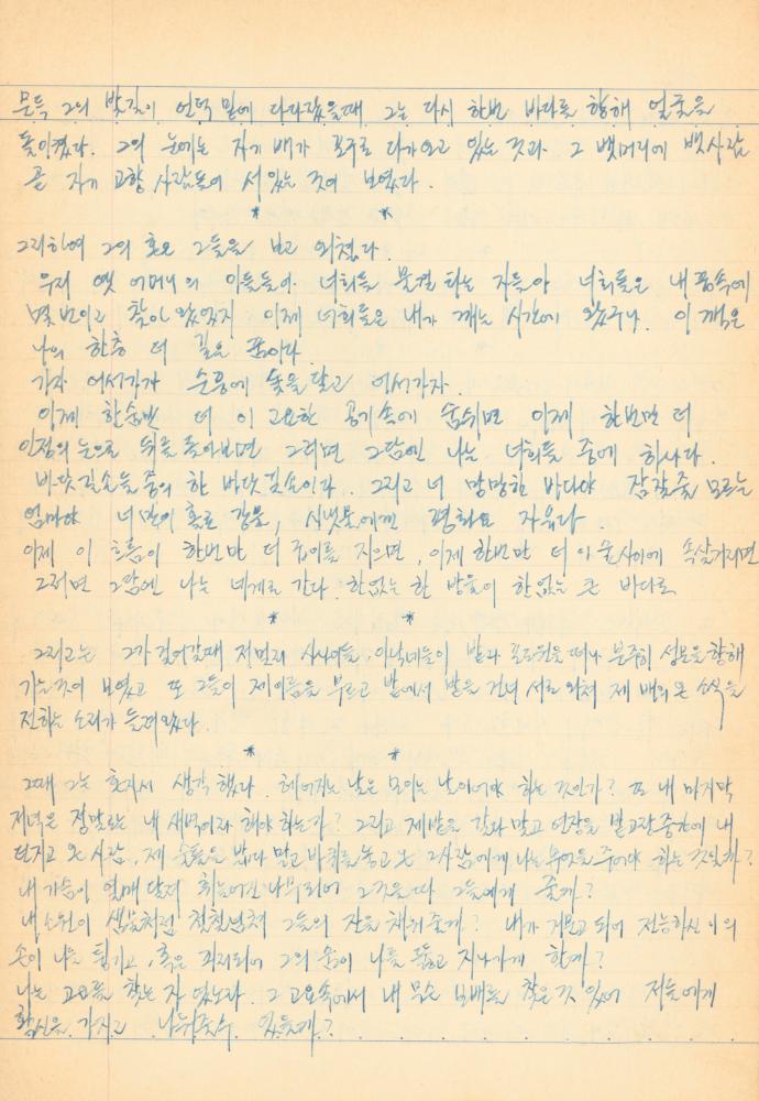 1973년경 작성한 노트