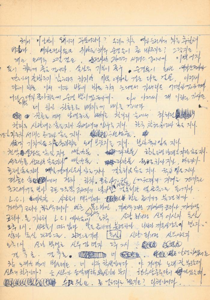 1973년경 작성한 노트