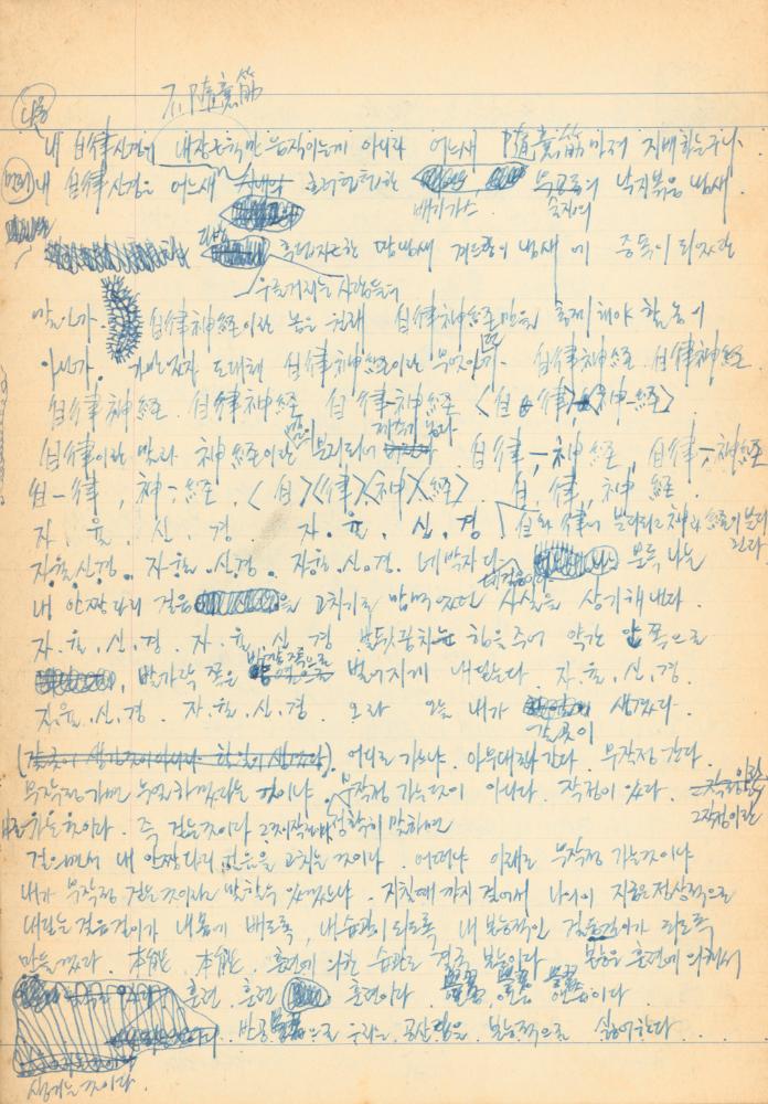 1973년경 작성한 노트
