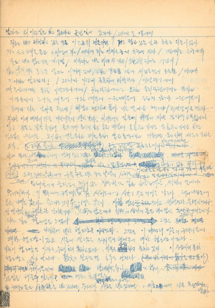 1973년경 작성한 노트