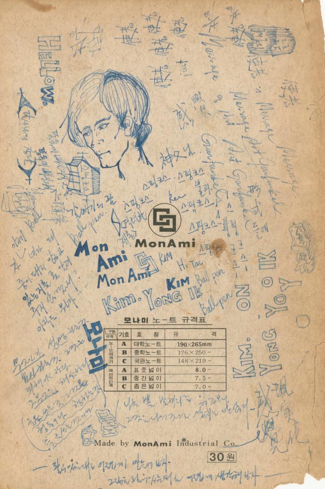 1973년경 작성한 노트