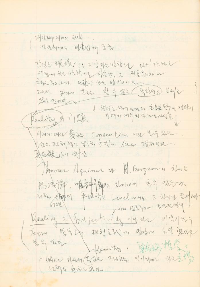 1978년 현대예술사상특강 관련 노트