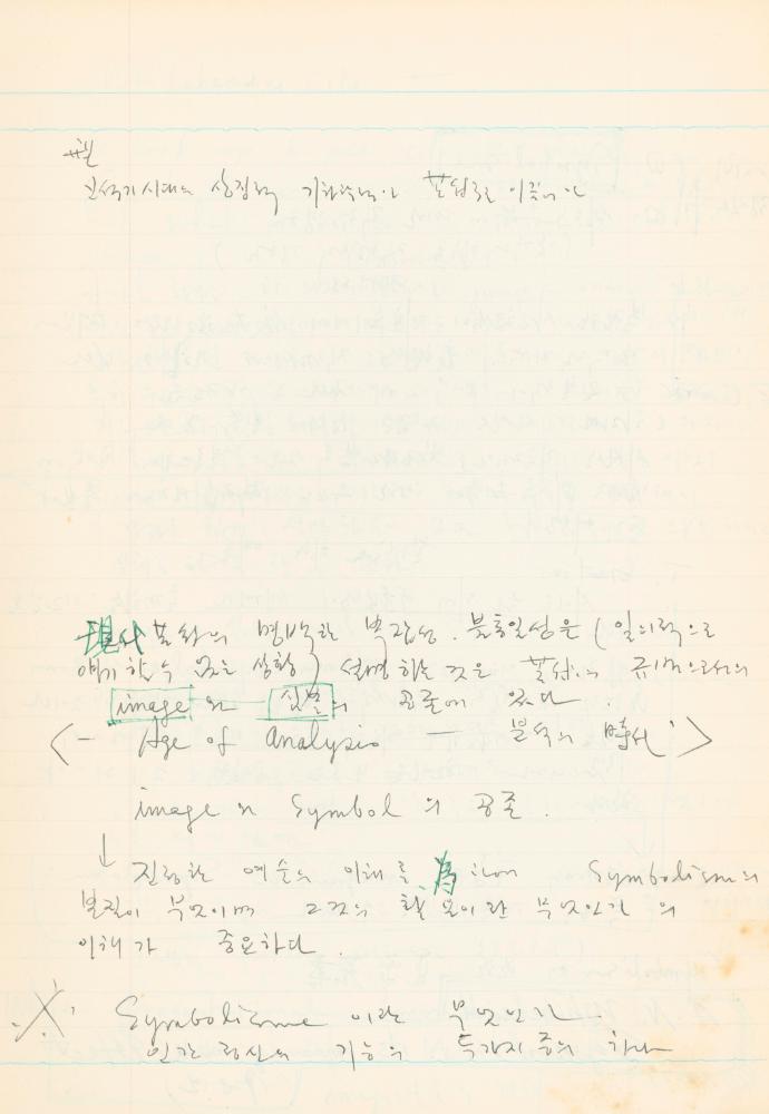 1978년 현대예술사상특강 관련 노트