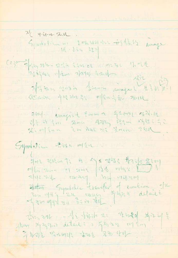 1978년 현대예술사상특강 관련 노트