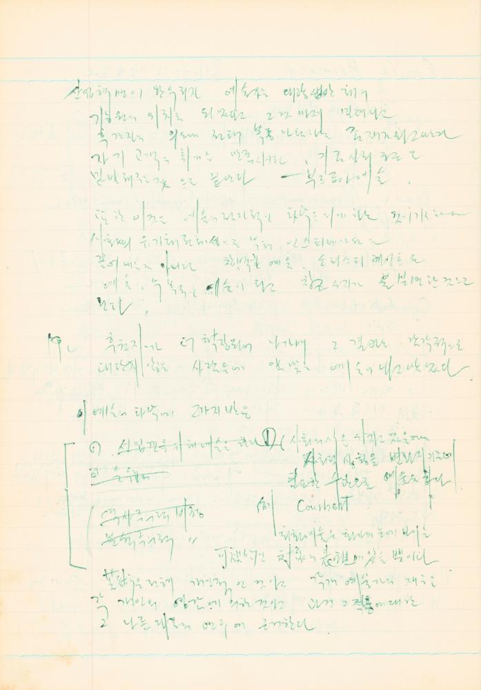 1978년 현대예술사상특강 관련 노트