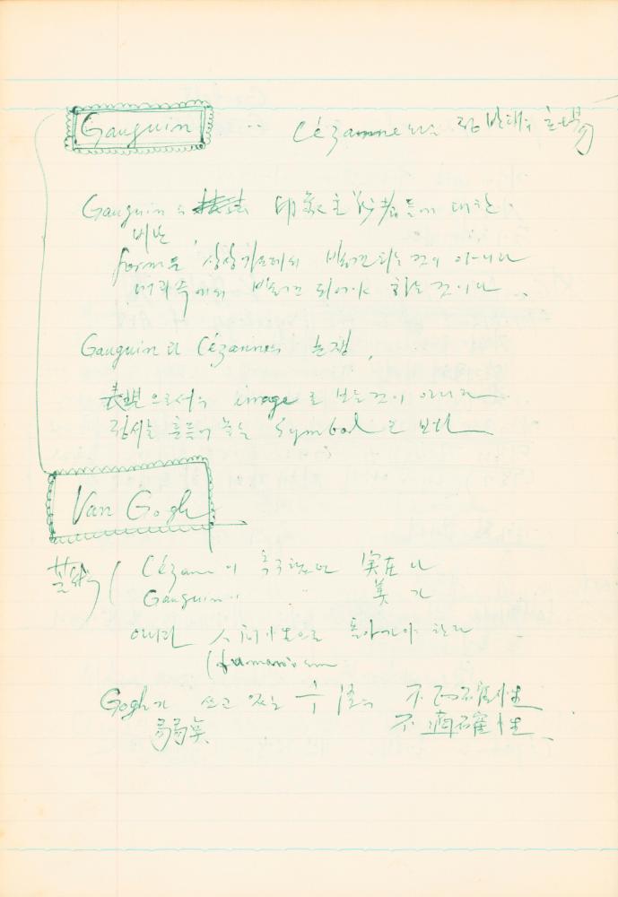 1978년 현대예술사상특강 관련 노트