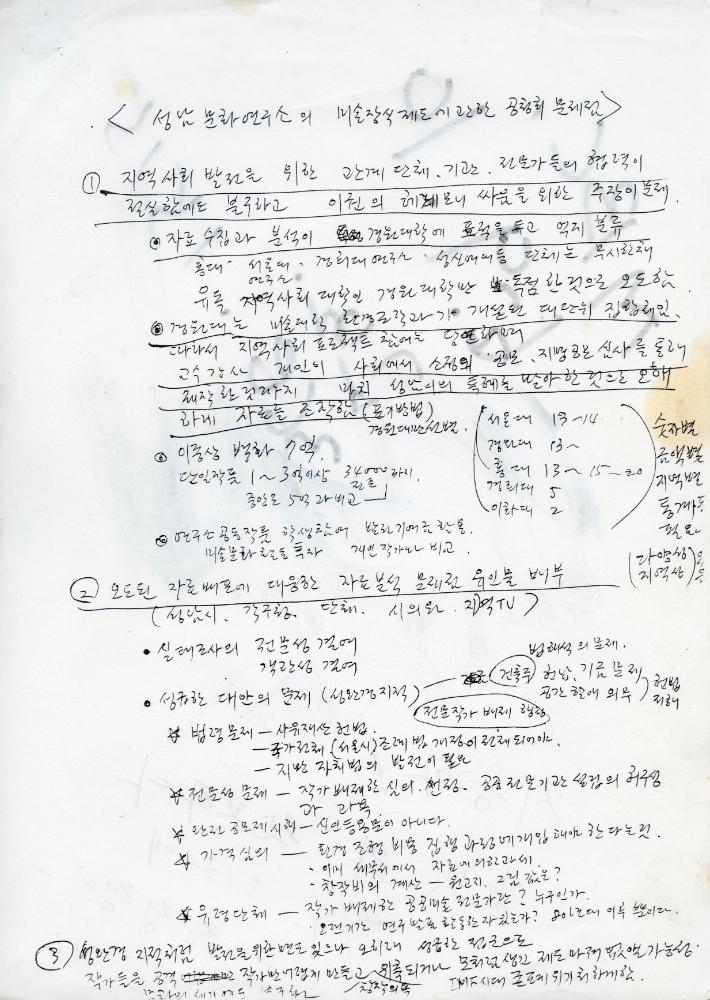 「성남시 건축물 미술장식제도 개혁을 위한 시민공청회」 자료집