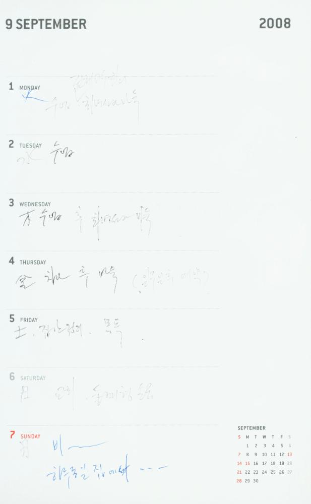 2008년 김용익 다이어리