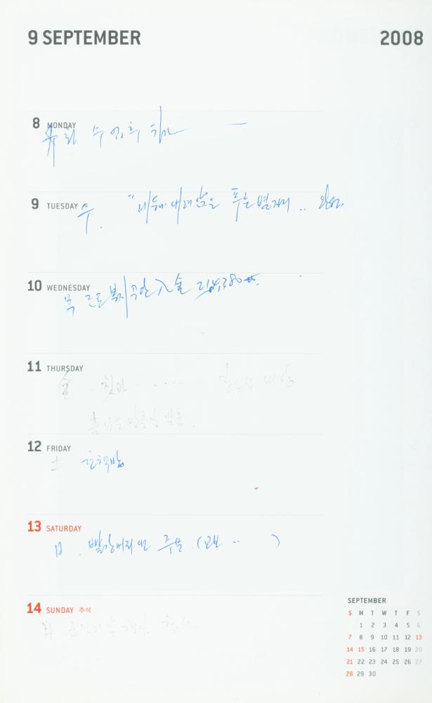 2008년 김용익 다이어리