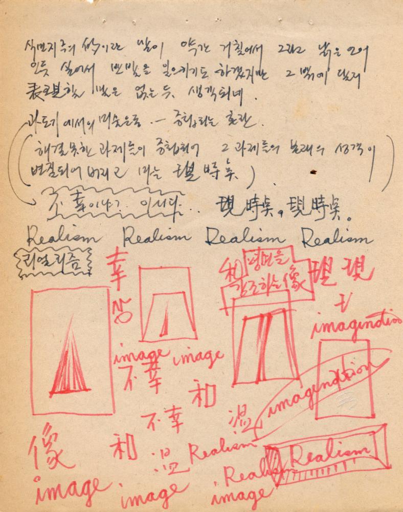 장석원에게 쓴 서신이 포함된 김용익 작가노트 8
