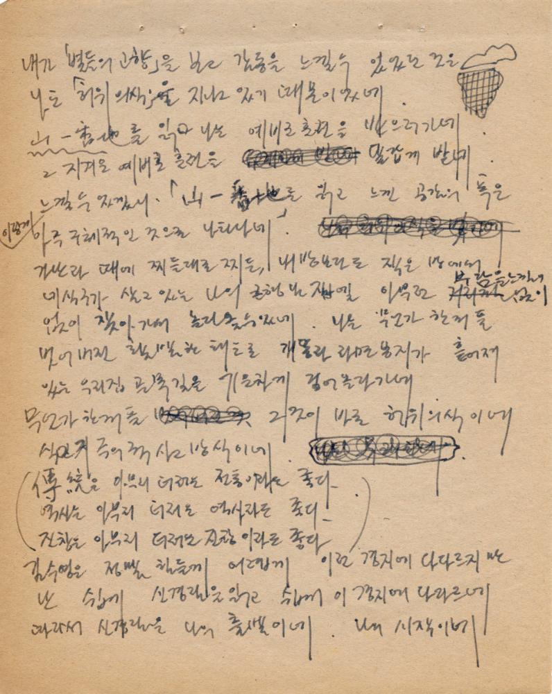 장석원에게 쓴 서신이 포함된 김용익 작가노트