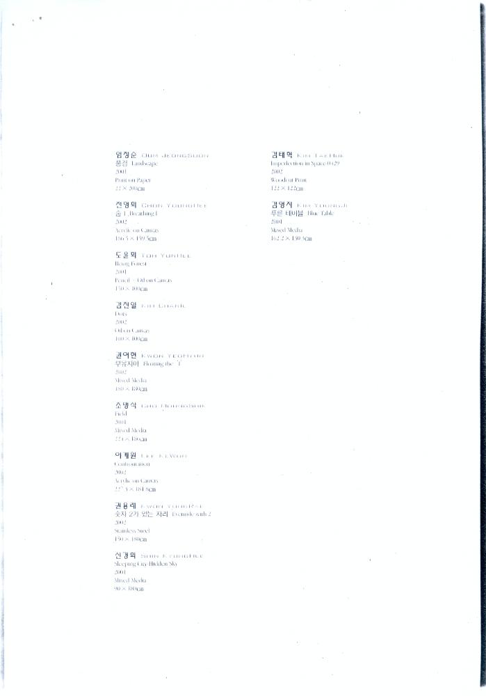 2002년 《제17회 아시아국제미술전람회》 도록 일부