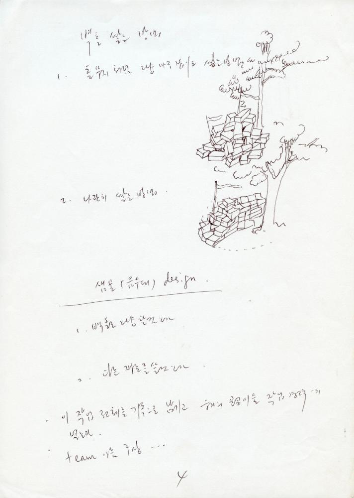 〈쇄석의 고고학〉 관련 서낭당 드로잉 3