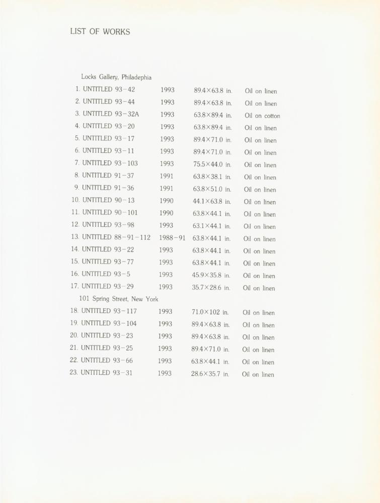 1993년부터 1994년까지 필라델피아와 뉴욕에서 열린 《HYONG-KEUN YUN 1993》 리플릿과 초청장