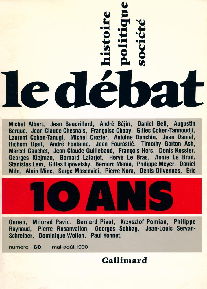 『le débat』 numéro 60 mai-août 1990 1